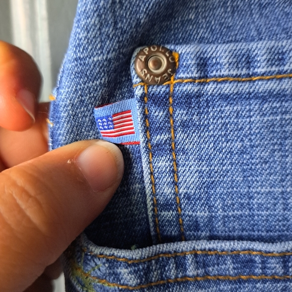 Vintage Y2K Embroidered Bootleg Crop Apollo Jeans sz 15/16 - Picture 5 of 13